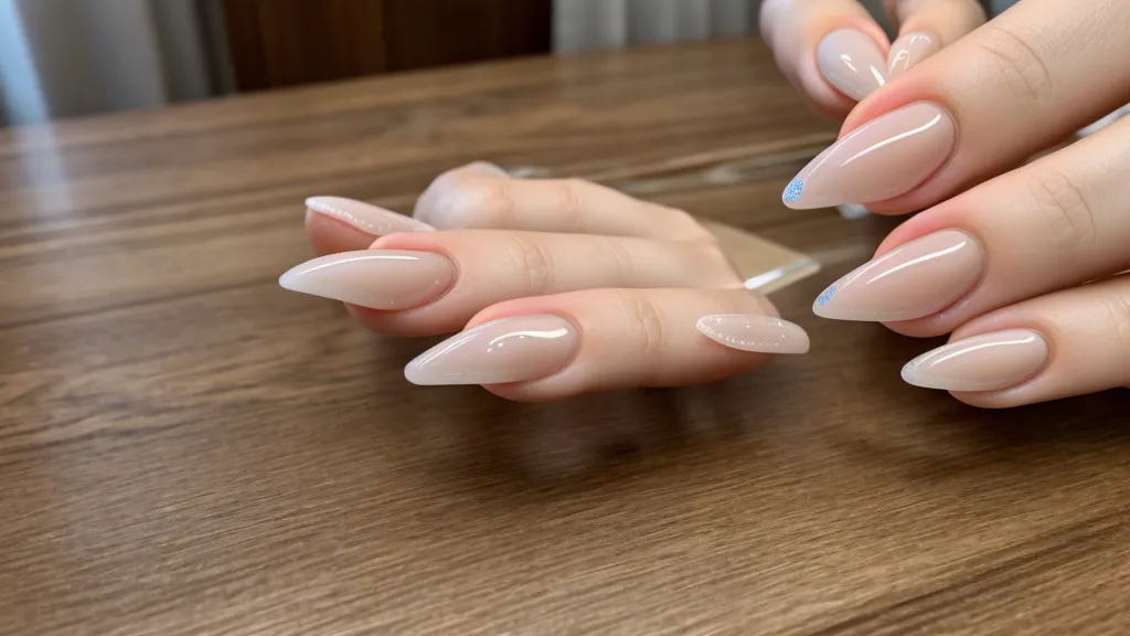 Primer plano de un pincel tomando una perla de acrílico perfecta.
