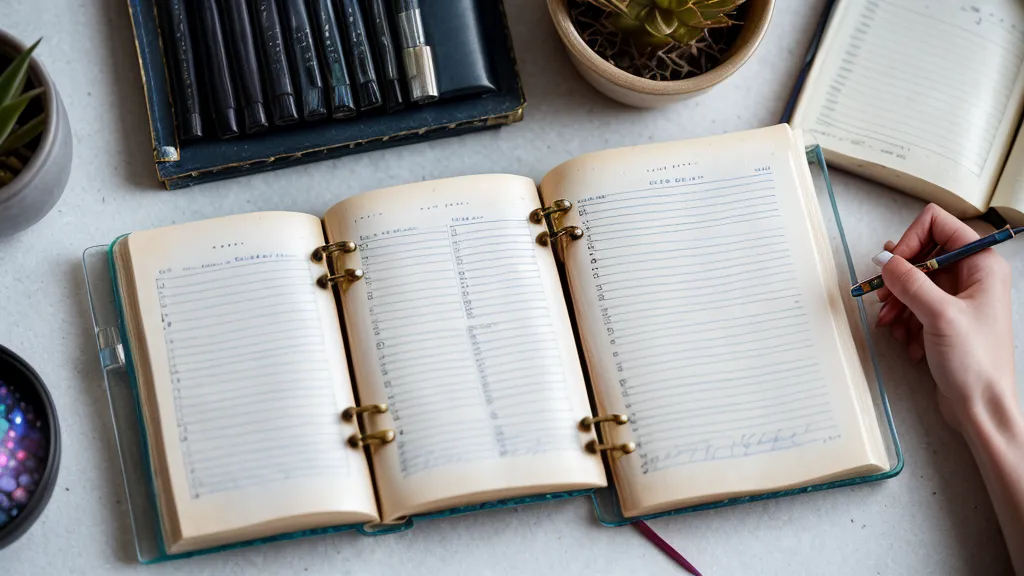 Libreta de contabilidad casera con gastos e ingresos de un negocio de uñas.
