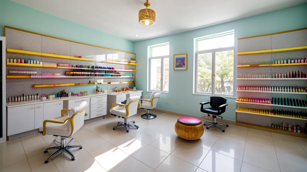 Estudio de uñas profesional en casa con silla ergonómica como elemento central.