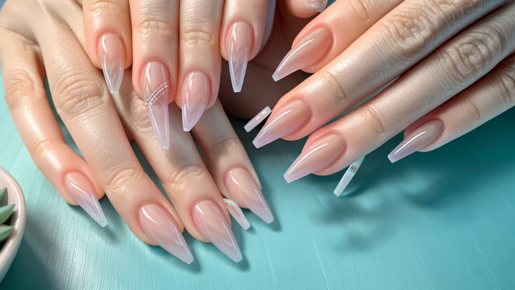 Espacio de trabajo de uñas limpio y organizado con calendario digital a la vista