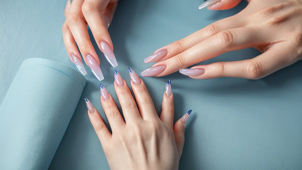 Manicurista profesional estirando la espalda después de una jornada larga de uñas acrílico en su negocio de belleza desde casa