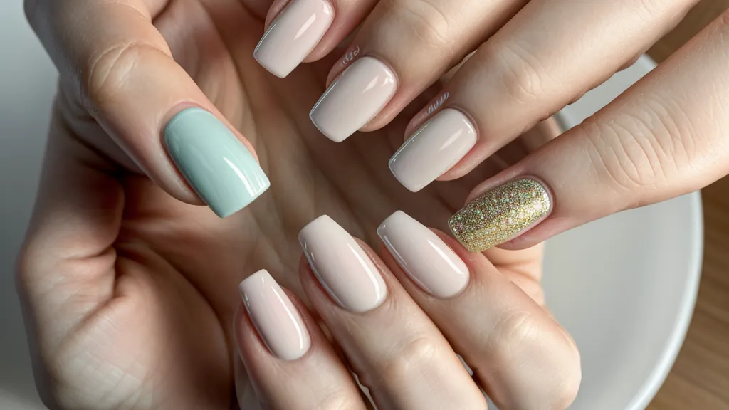 Celular reproduciendo un curso de uñas acrílico sobre la mesa de trabajo de una manicurista profesional