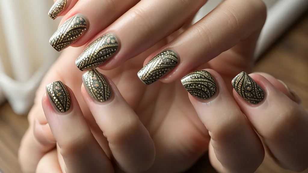 Pincel fino trabajando un diseño de uñas como parte del emprendimiento de manicura en casa