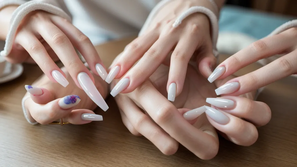 Diferentes tipos de pinceles para nail art sobre mesa de trabajo