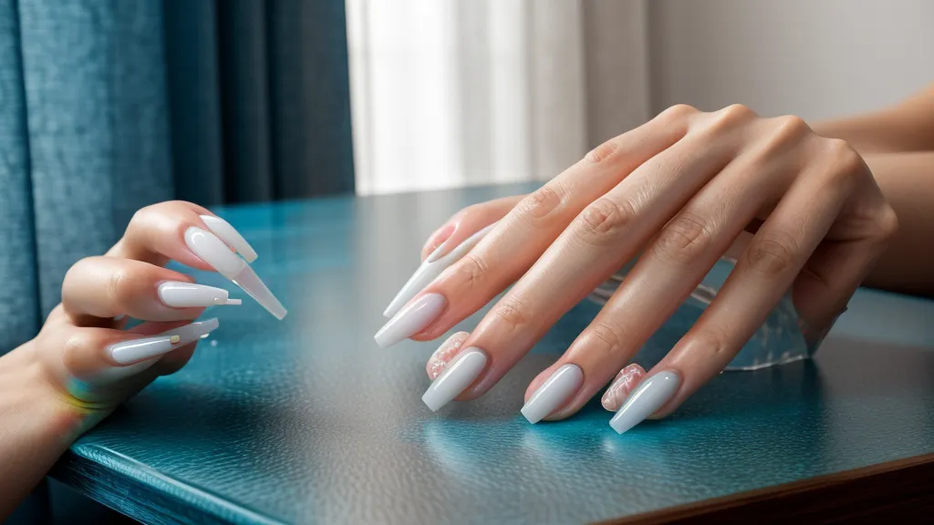 Mano sosteniendo un torno eléctrico de uñas de alta potencia en un taller casero de manicurismo profesional