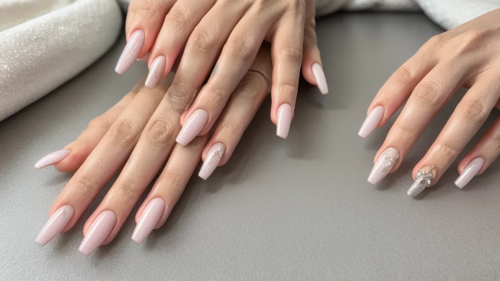 Perla de acrílico con consistencia perfecta en la punta de un pincel profesional.